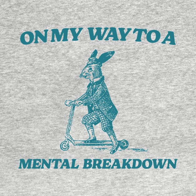 On My Way To A Mental Breakdown T Shirt, Meme T Shirt, Raccoon T Shirt, Vintage Drawing T Shirt, Weird T Shirt, Unisex by Hamza Froug